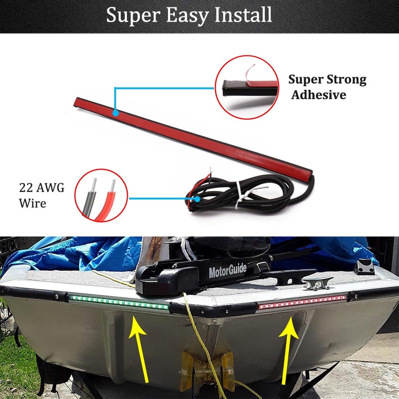 Botepon Navigation Lights for Boats led, Adhesive Install Boat Interior Light, Deck Lights for Night Fishing, IP67 Waterproot for for Pontoon, Bass, Dinghy, Kayak Jon Boat, White - Image 4